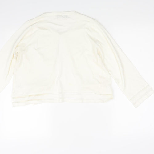 Papaya Womens White  Knit Cardigan Jumper Size 14