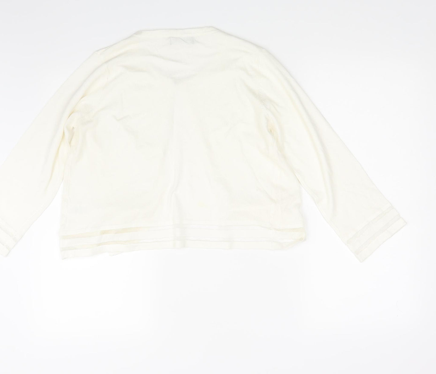 Papaya Womens White  Knit Cardigan Jumper Size 14
