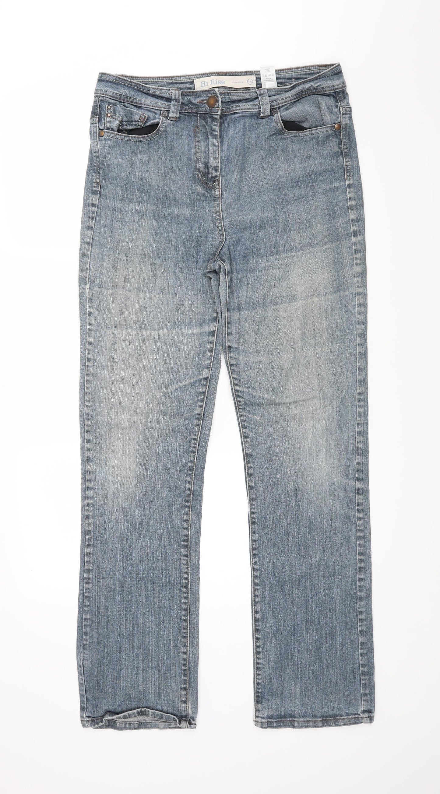 NEXT Womens Blue  Denim Straight Jeans Size 14 L29 in