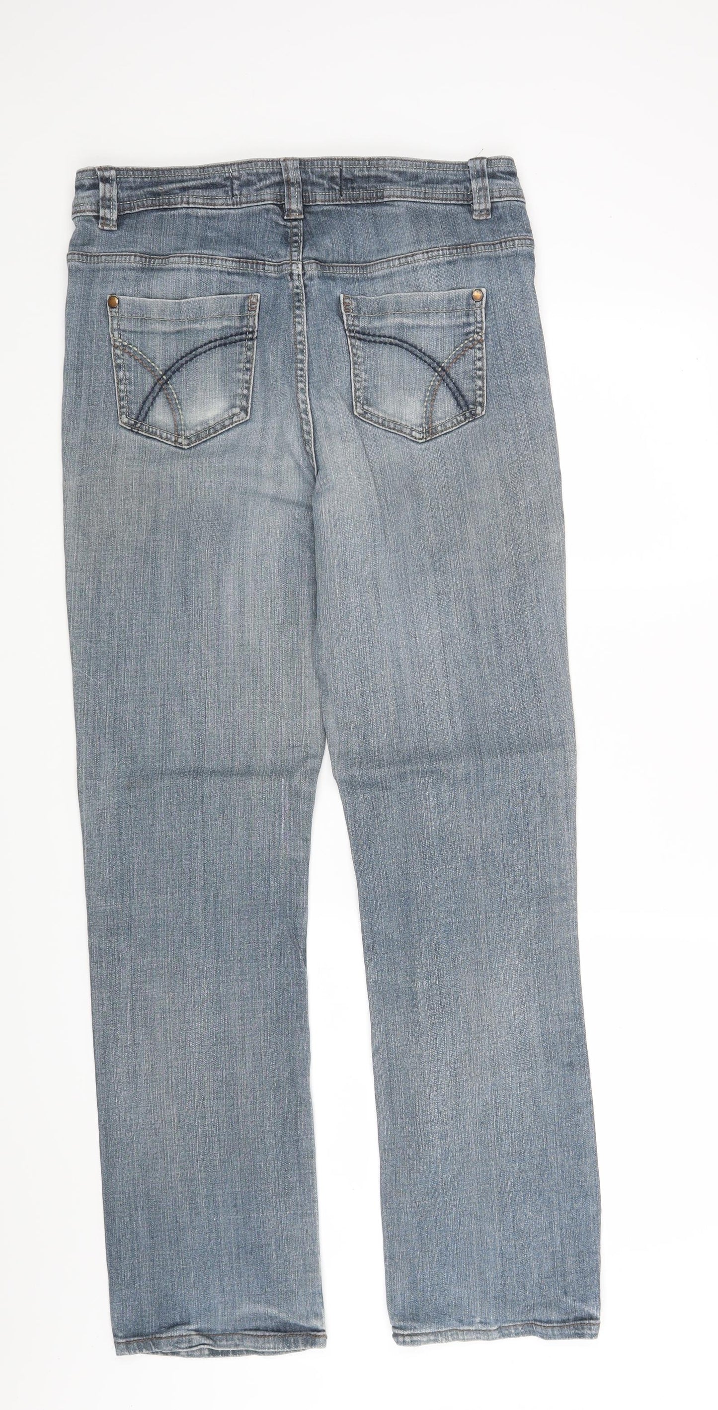 NEXT Womens Blue  Denim Straight Jeans Size 14 L29 in