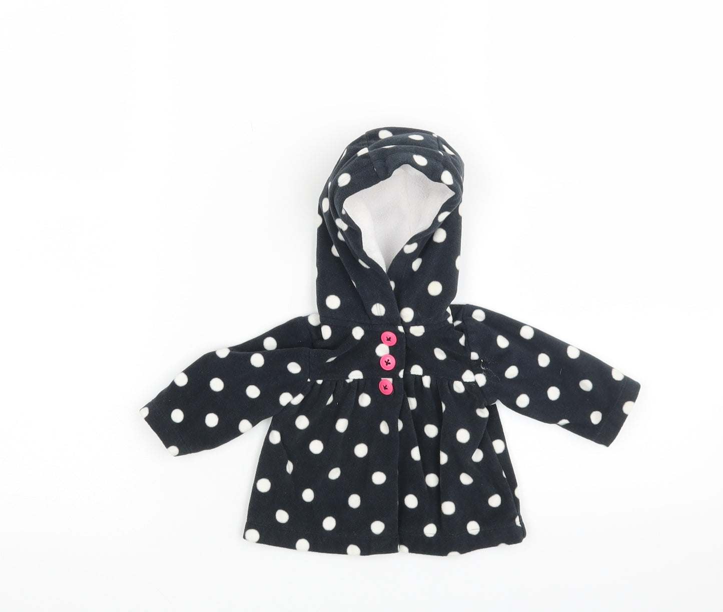 Carters Baby Blue Polka Dot Fleece Basic Coat Coat Size 0-3 Months