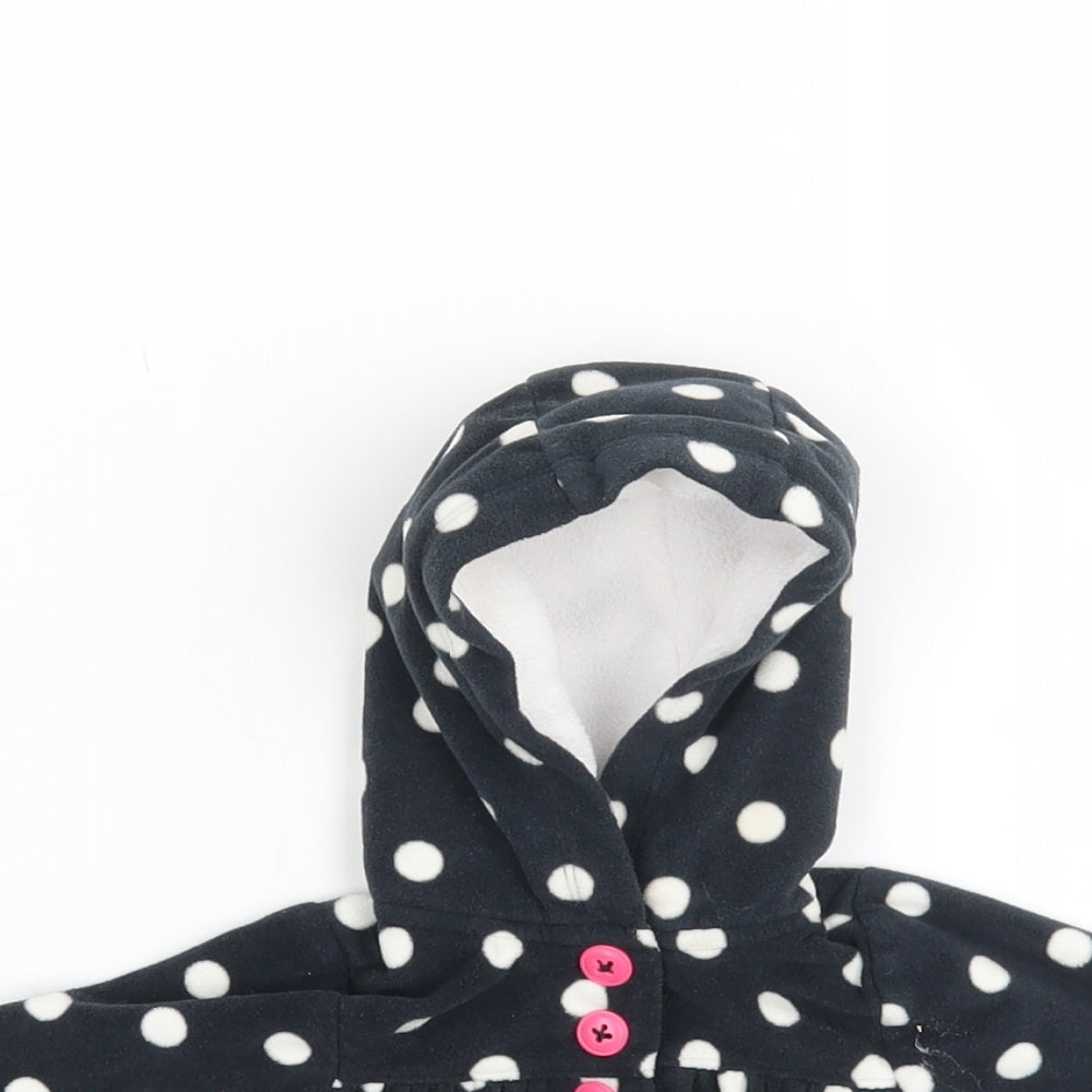 Carters Baby Blue Polka Dot Fleece Basic Coat Coat Size 0-3 Months