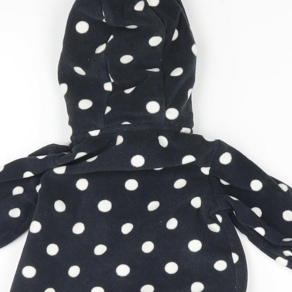 Carters Baby Blue Polka Dot Fleece Basic Coat Coat Size 0-3 Months