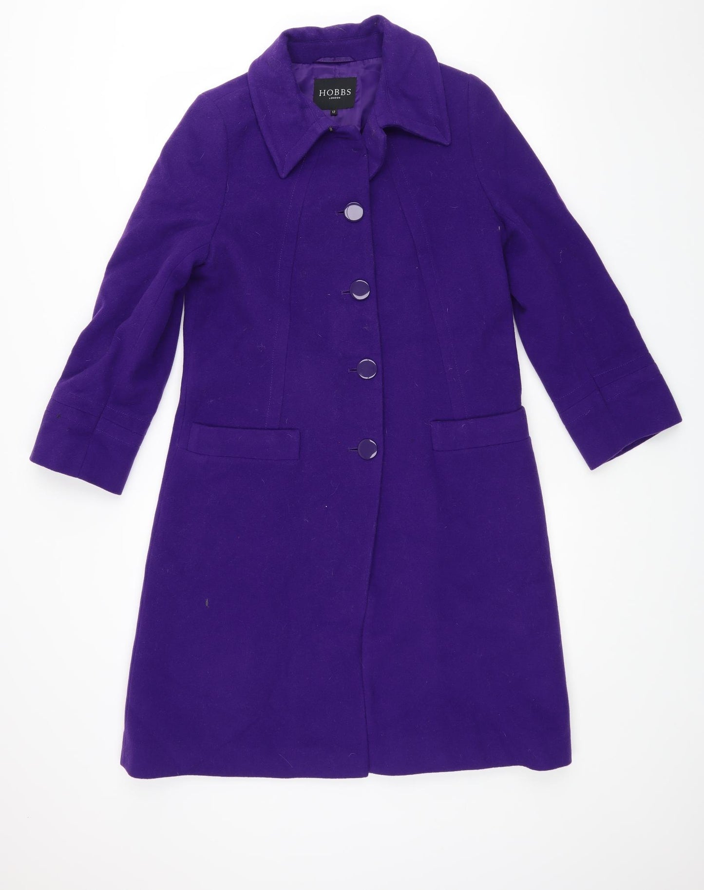 Hobbs Womens Purple   Overcoat Coat Size 12