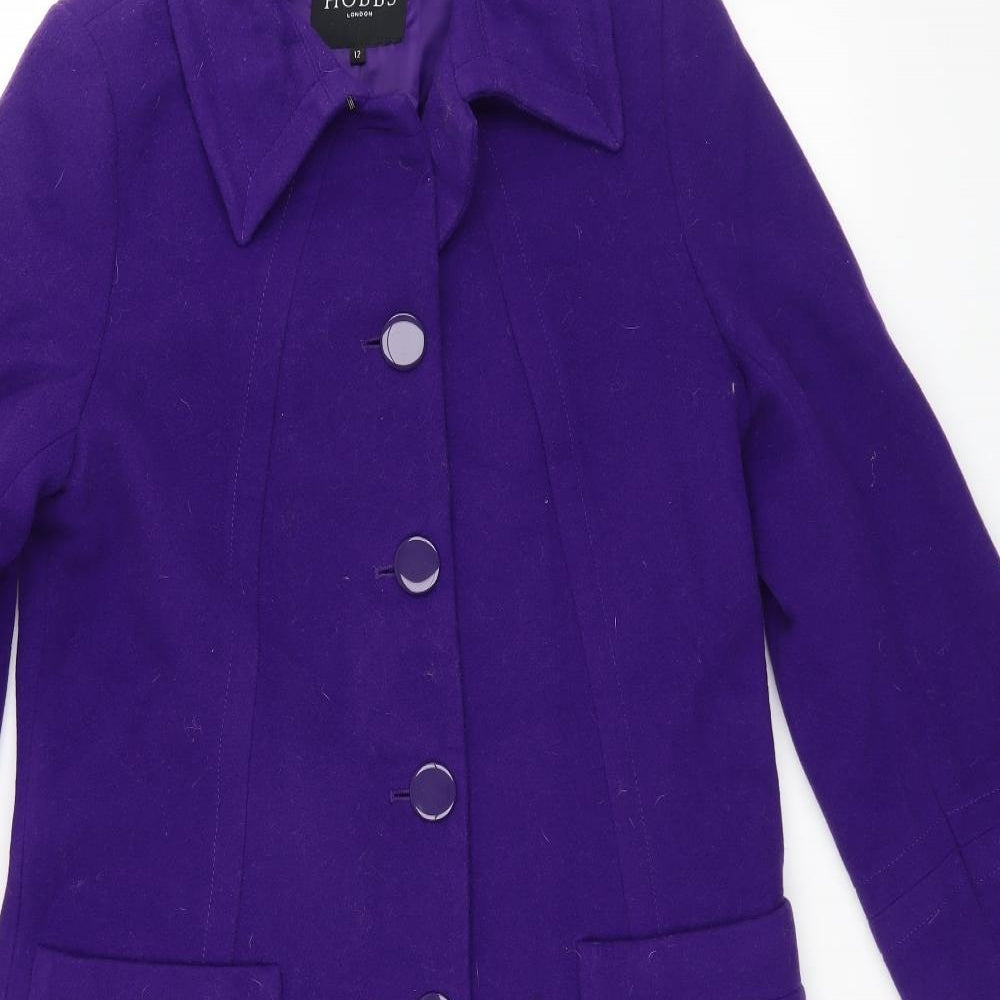 Hobbs Womens Purple   Overcoat Coat Size 12