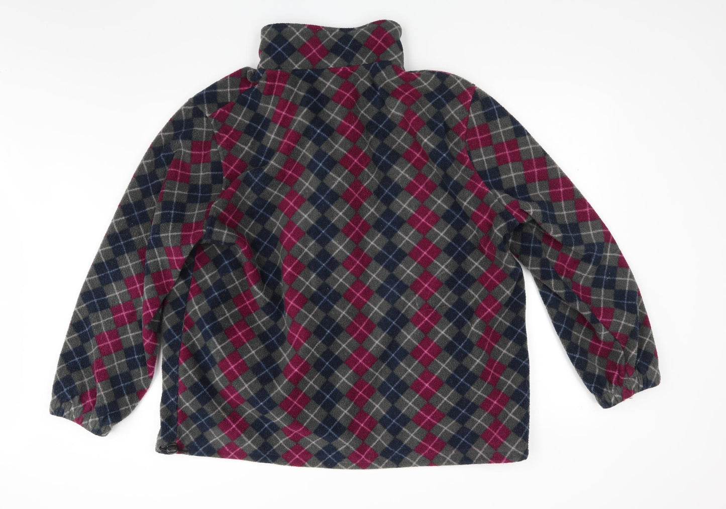 Damart Womens Red Check Fleece Jacket Coat Size 20