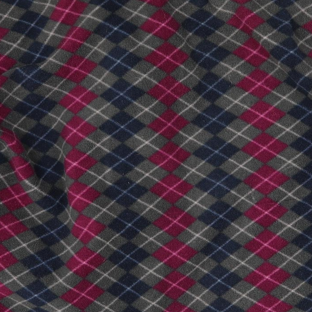 Damart Womens Red Check Fleece Jacket Coat Size 20