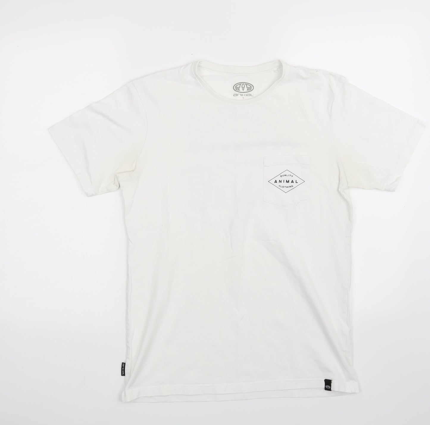 Animal Mens White    T-Shirt Size S