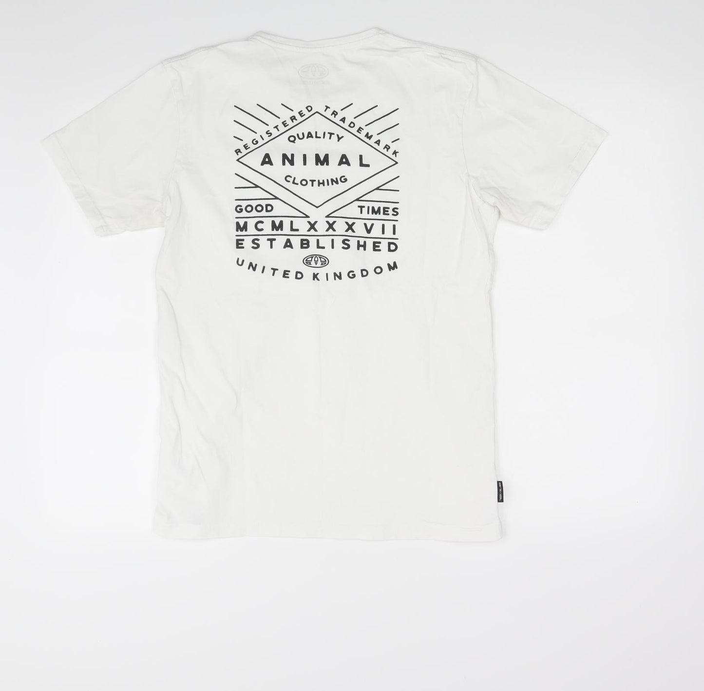 Animal Mens White    T-Shirt Size S