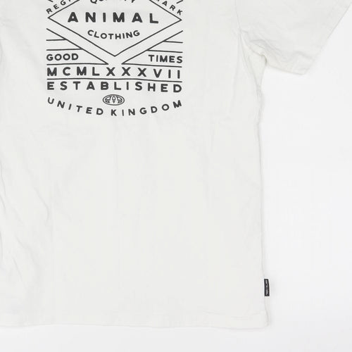 Animal Mens White    T-Shirt Size S