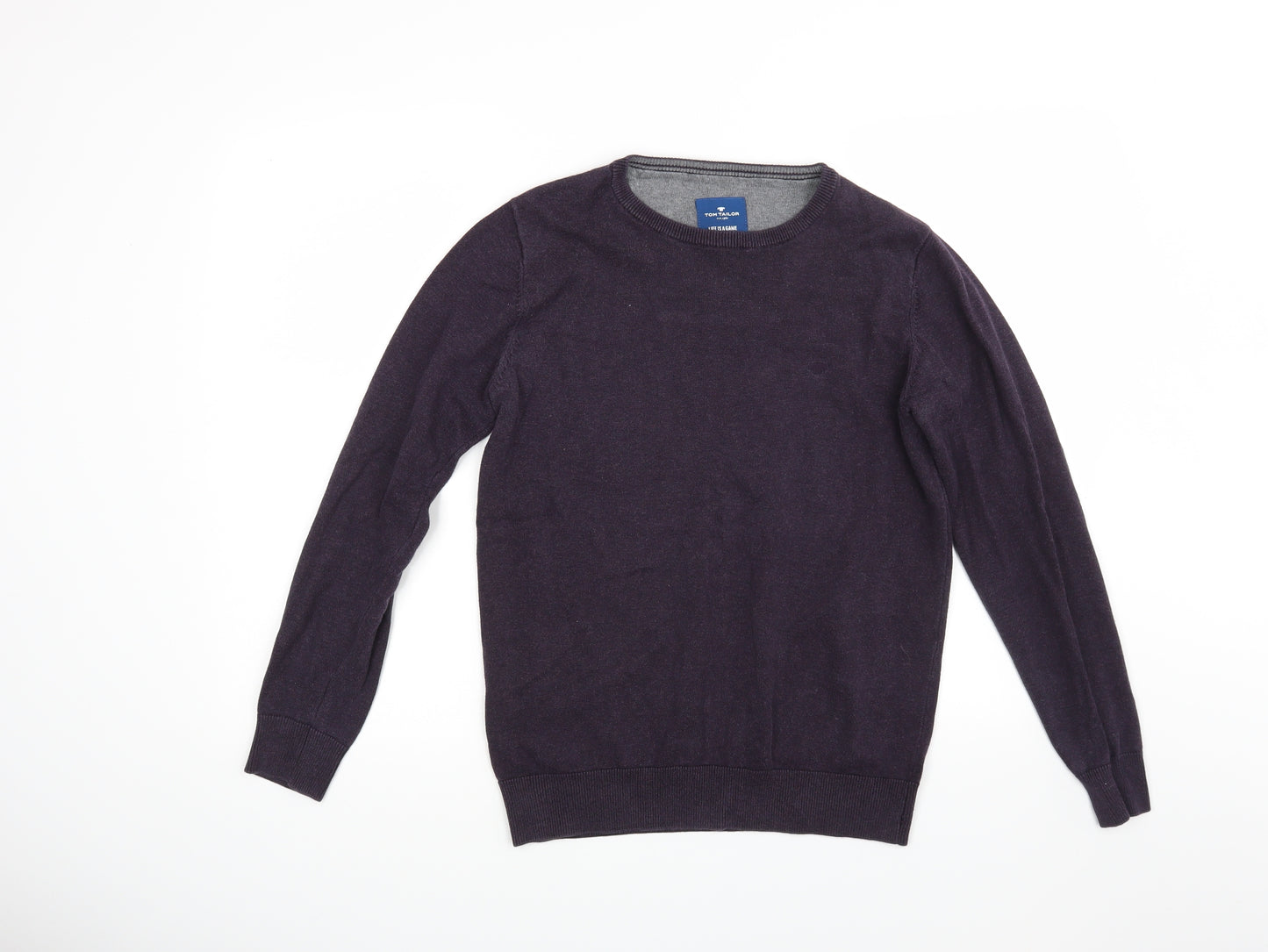 Tom Taylor Mens Purple  Knit Pullover Jumper Size S