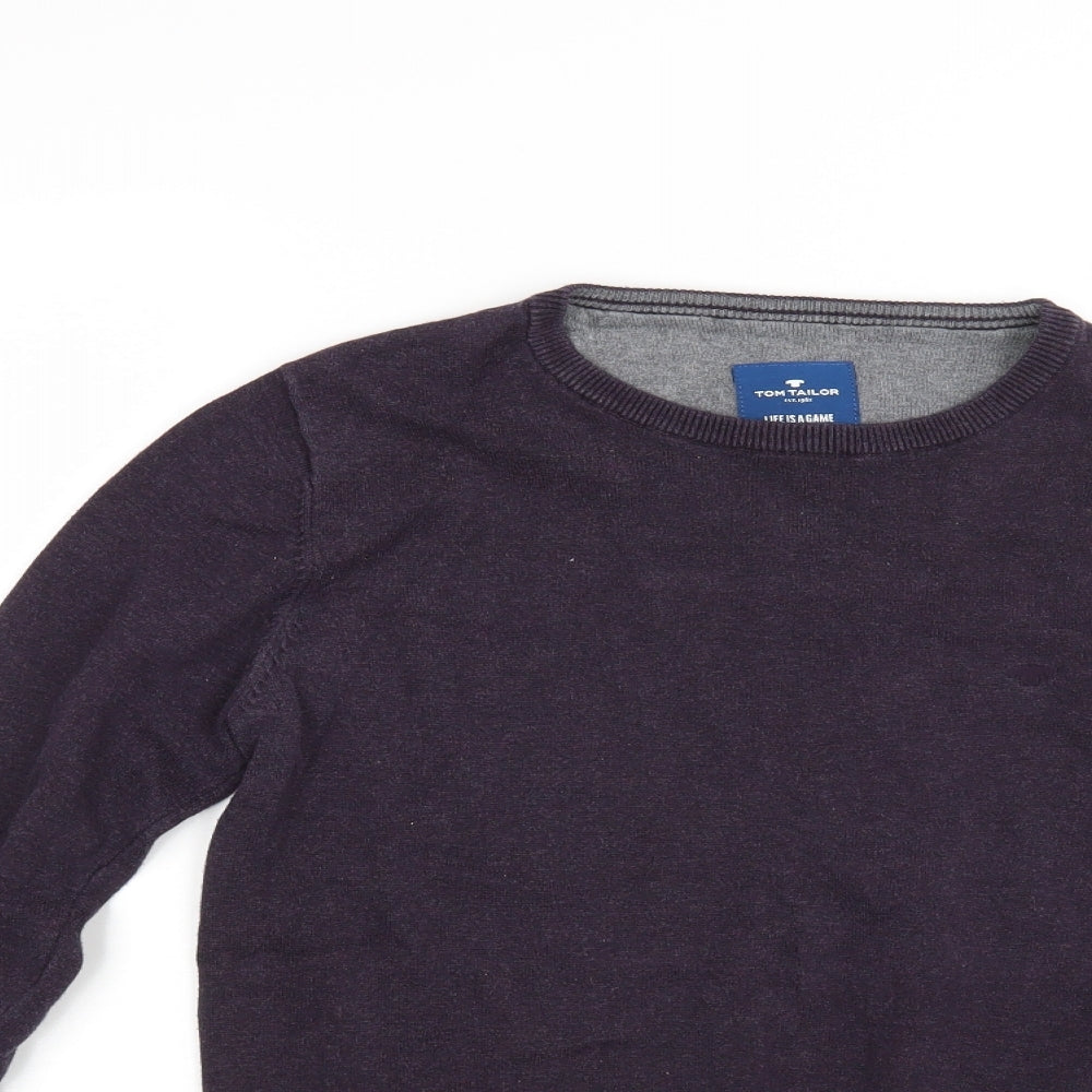 Tom Taylor Mens Purple  Knit Pullover Jumper Size S