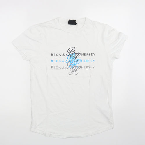 Beck & Hersey Mens White    T-Shirt Size S