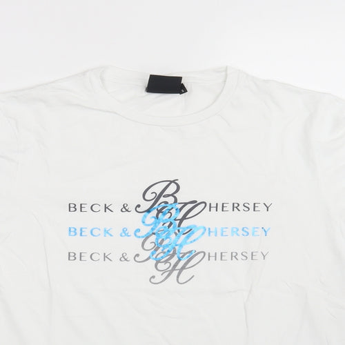 Beck & Hersey Mens White    T-Shirt Size S