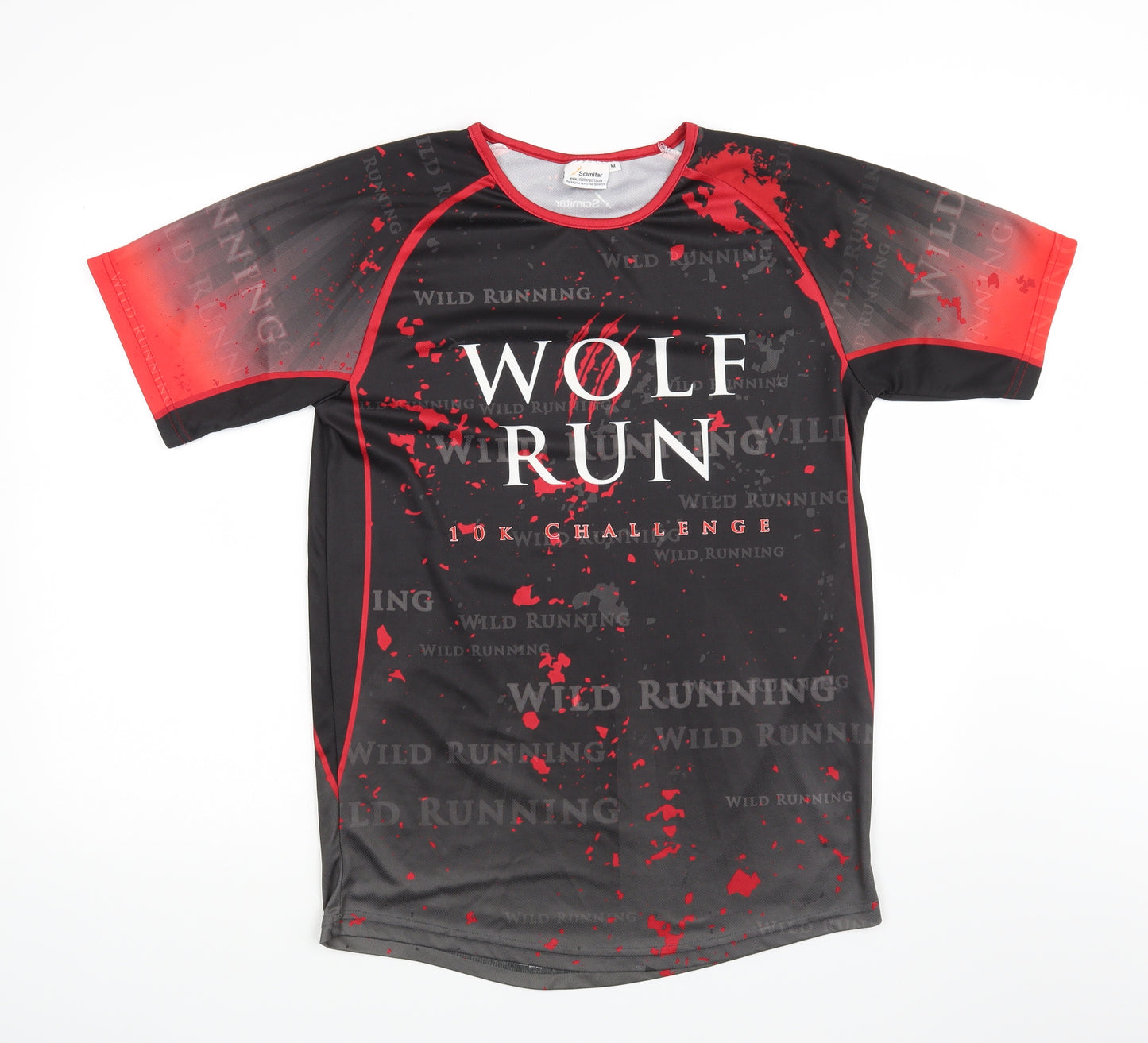 Scimitar Mens Red    T-Shirt Size M  - Wolf Run