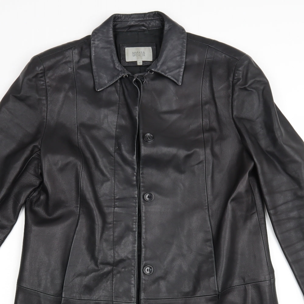 Marks and Spencer Womens Black   Overcoat Coat Size 12