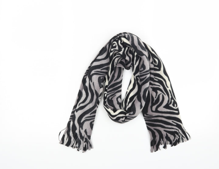 Preworn Womens Grey Animal Print Fleece  Scarf