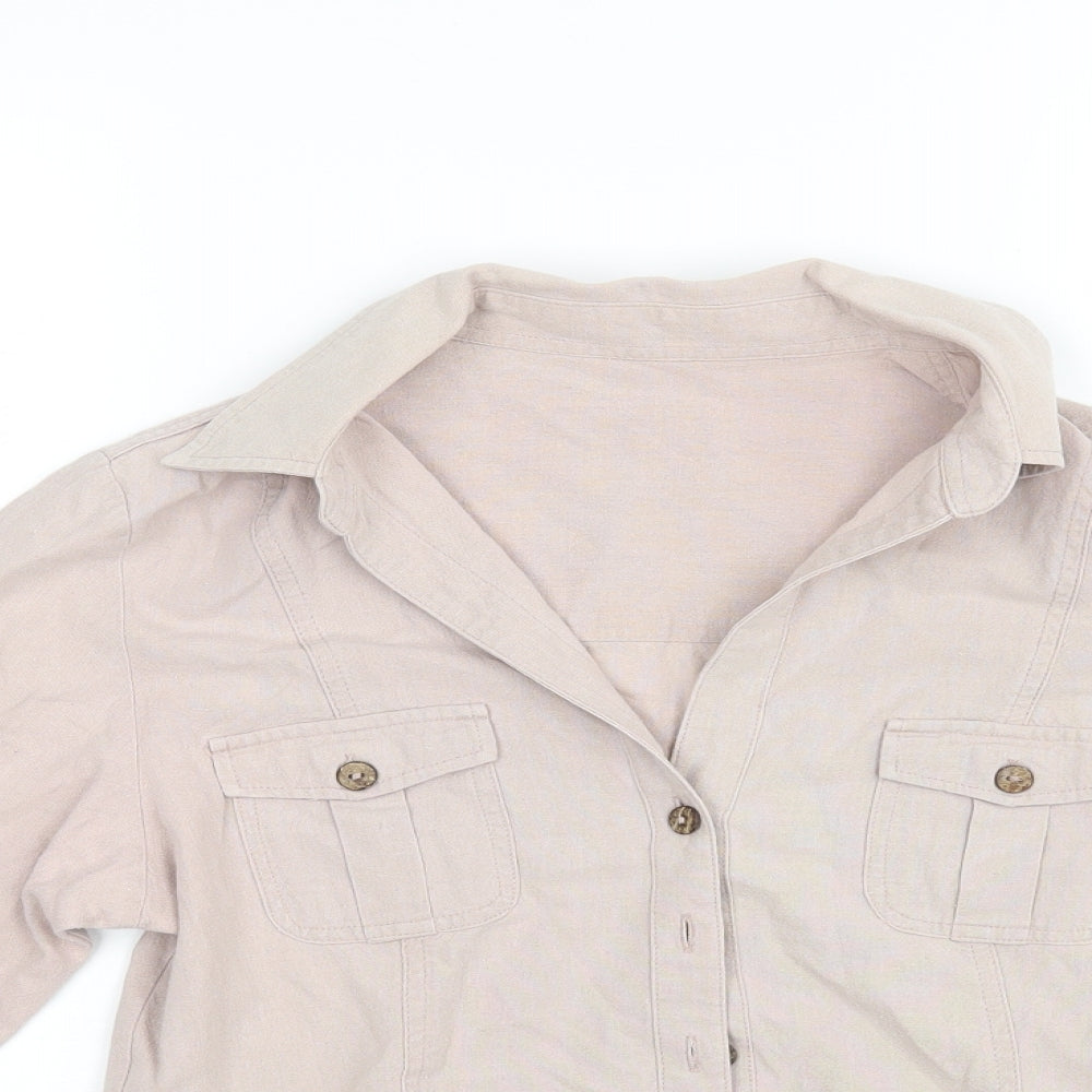 The earth collection Womens Beige   Basic Button-Up Size S