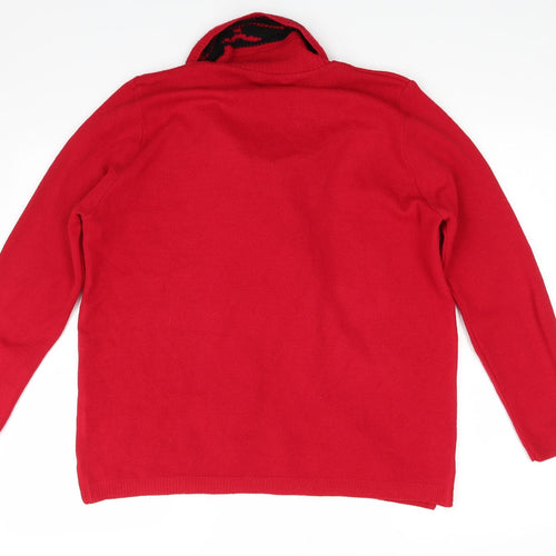 Envy us Womens Red  Knit Pullover Jumper Size XL