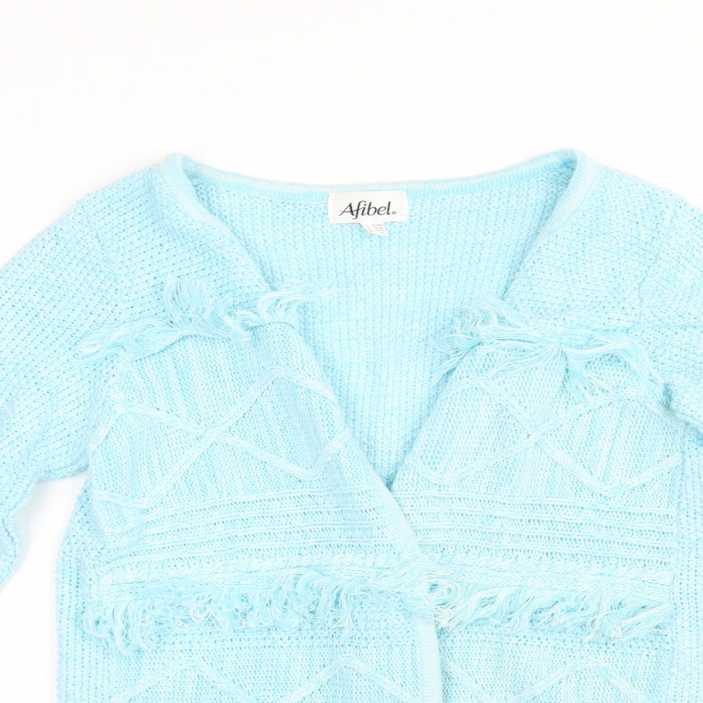 Afibel Womens Blue  Knit Cardigan Jumper Size 14