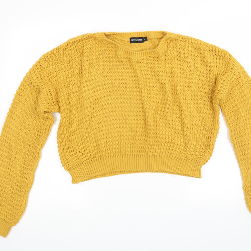 PRETTYLITTLETHING Womens Orange  Knit Pullover Jumper Size S