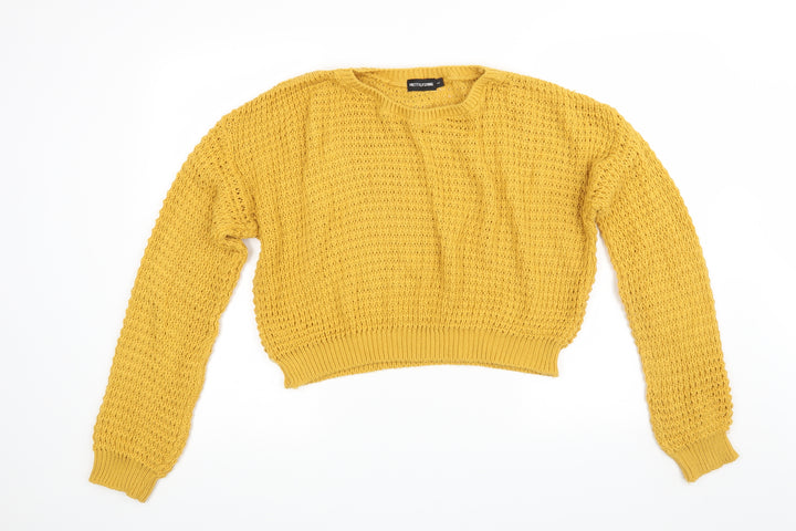 PRETTYLITTLETHING Womens Orange  Knit Pullover Jumper Size S