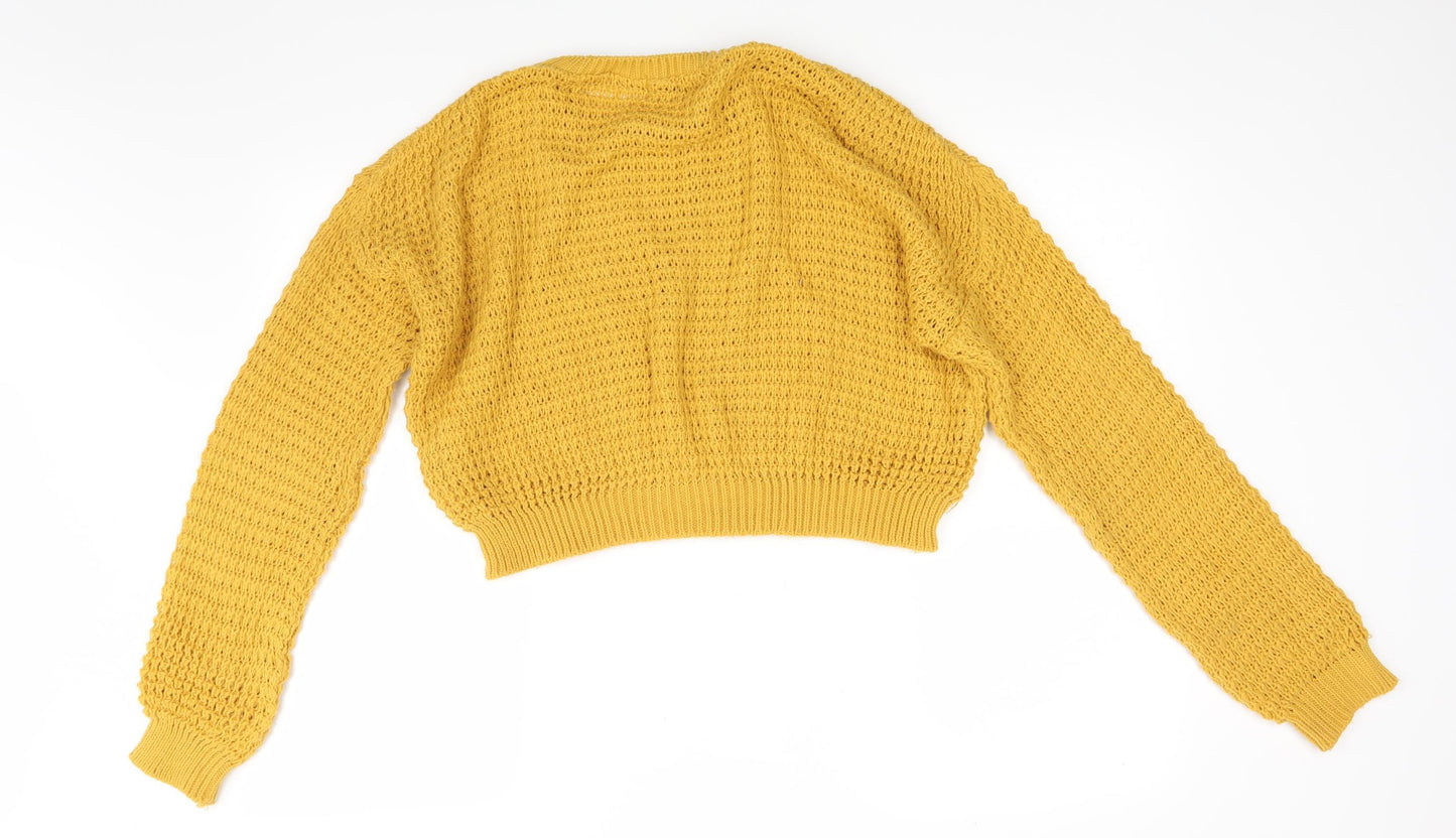 PRETTYLITTLETHING Womens Orange  Knit Pullover Jumper Size S