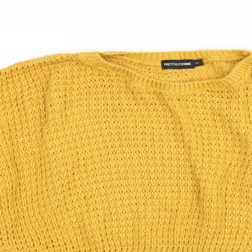 PRETTYLITTLETHING Womens Orange  Knit Pullover Jumper Size S
