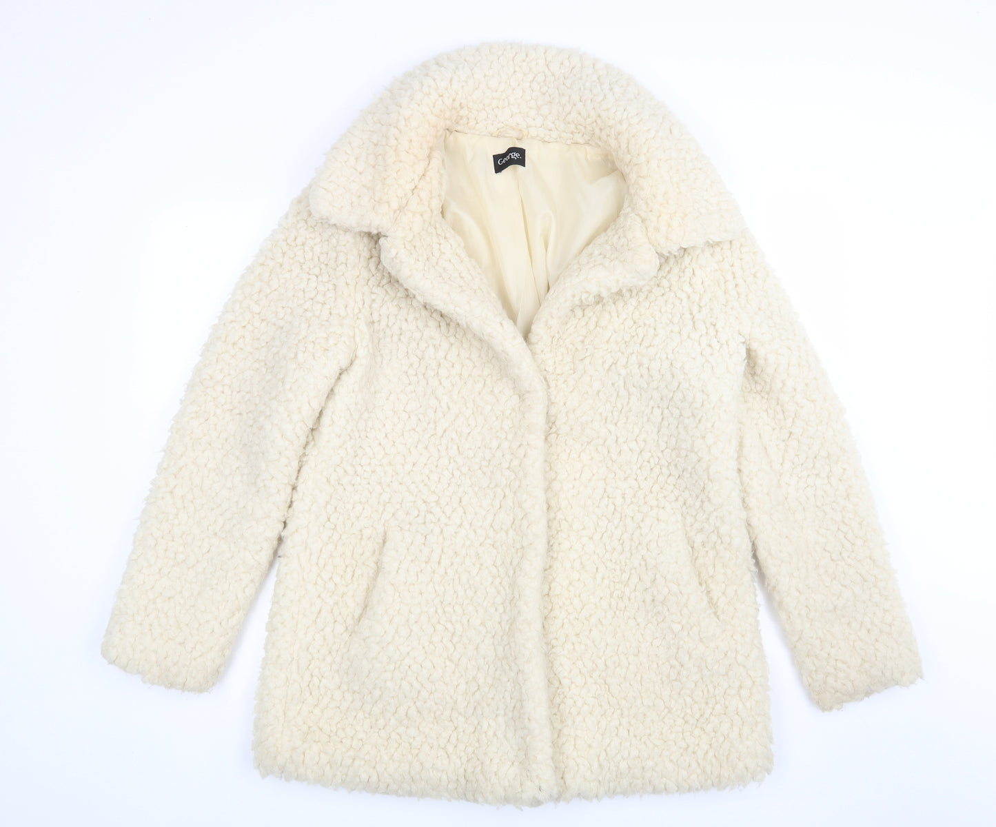George Womens White   Overcoat Coat Size 16