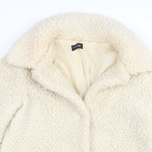 George Womens White   Overcoat Coat Size 16