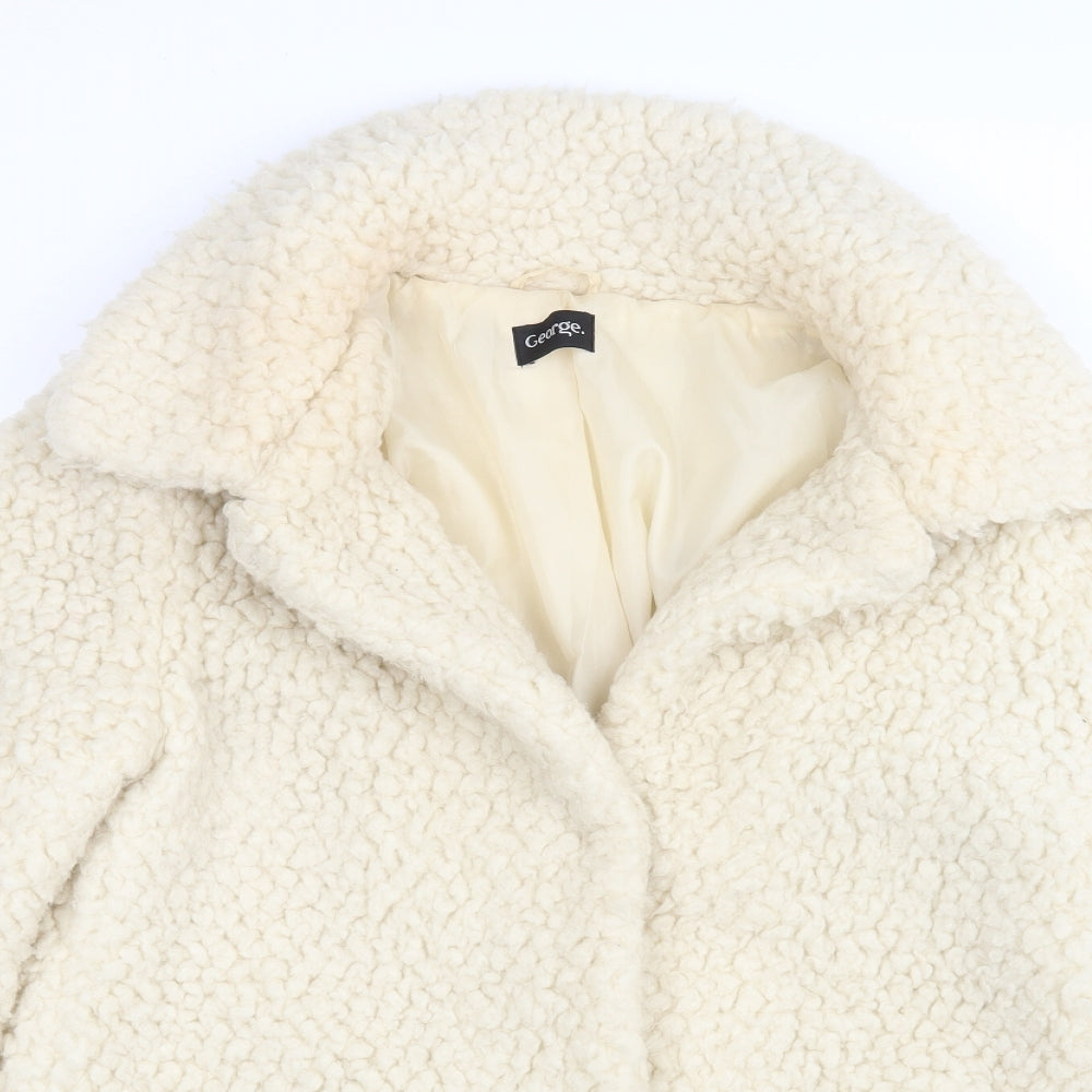 George Womens White   Overcoat Coat Size 16