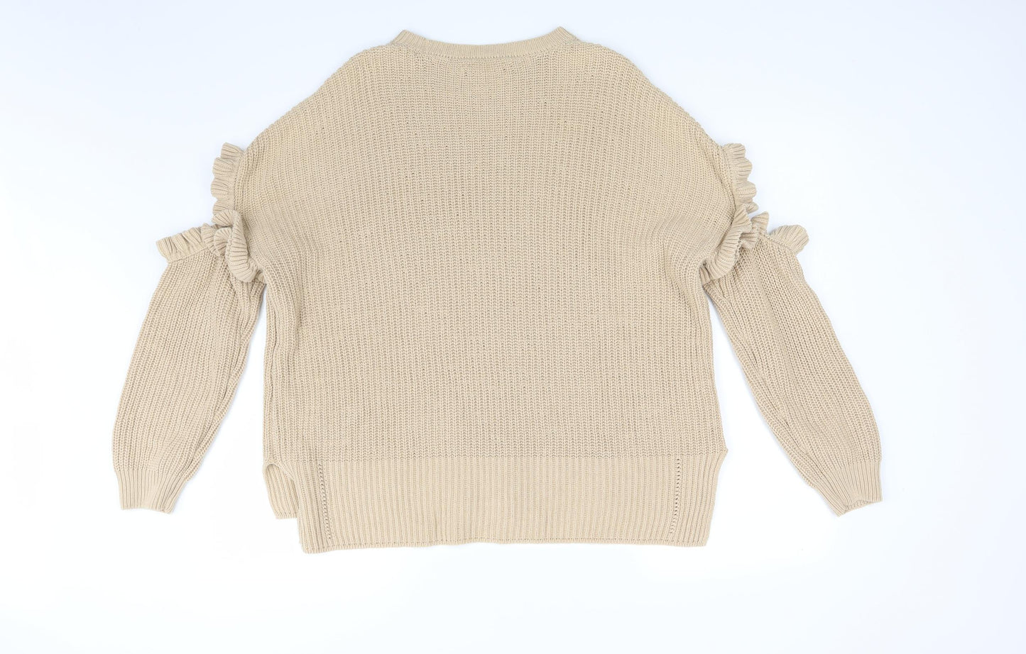 Miss Selfridge Womens Beige  Knit Pullover Jumper Size 12