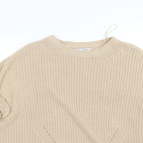 Miss Selfridge Womens Beige  Knit Pullover Jumper Size 12
