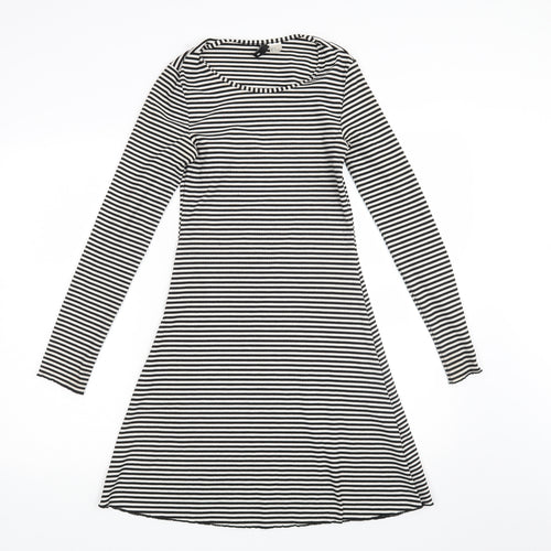 Divided Womens White Striped  A-Line  Size 8
