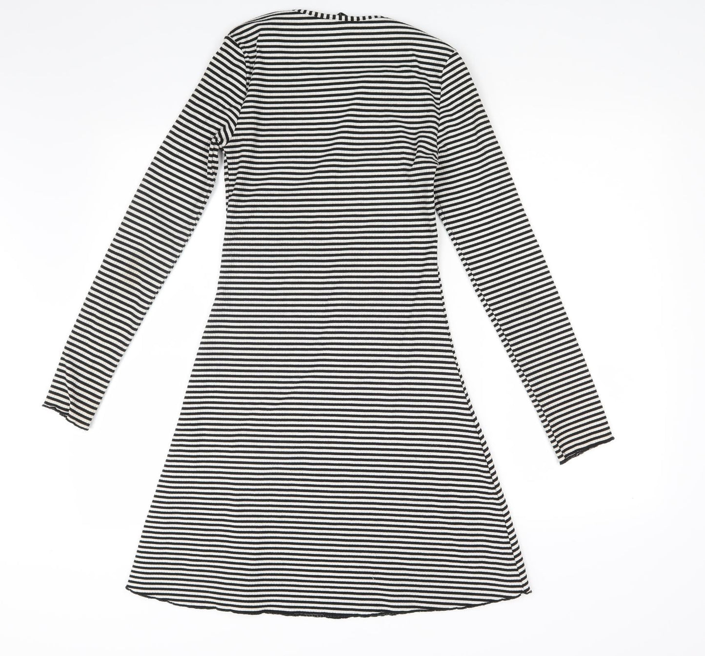 Divided Womens White Striped  A-Line  Size 8