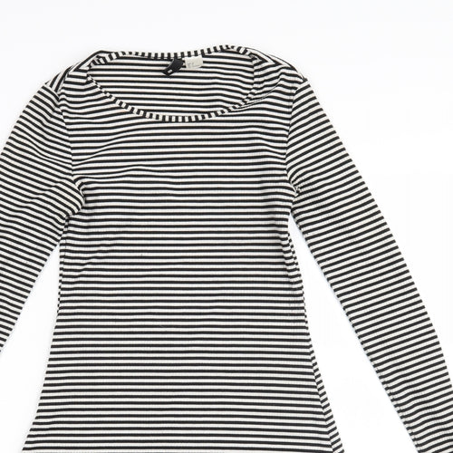 Divided Womens White Striped  A-Line  Size 8