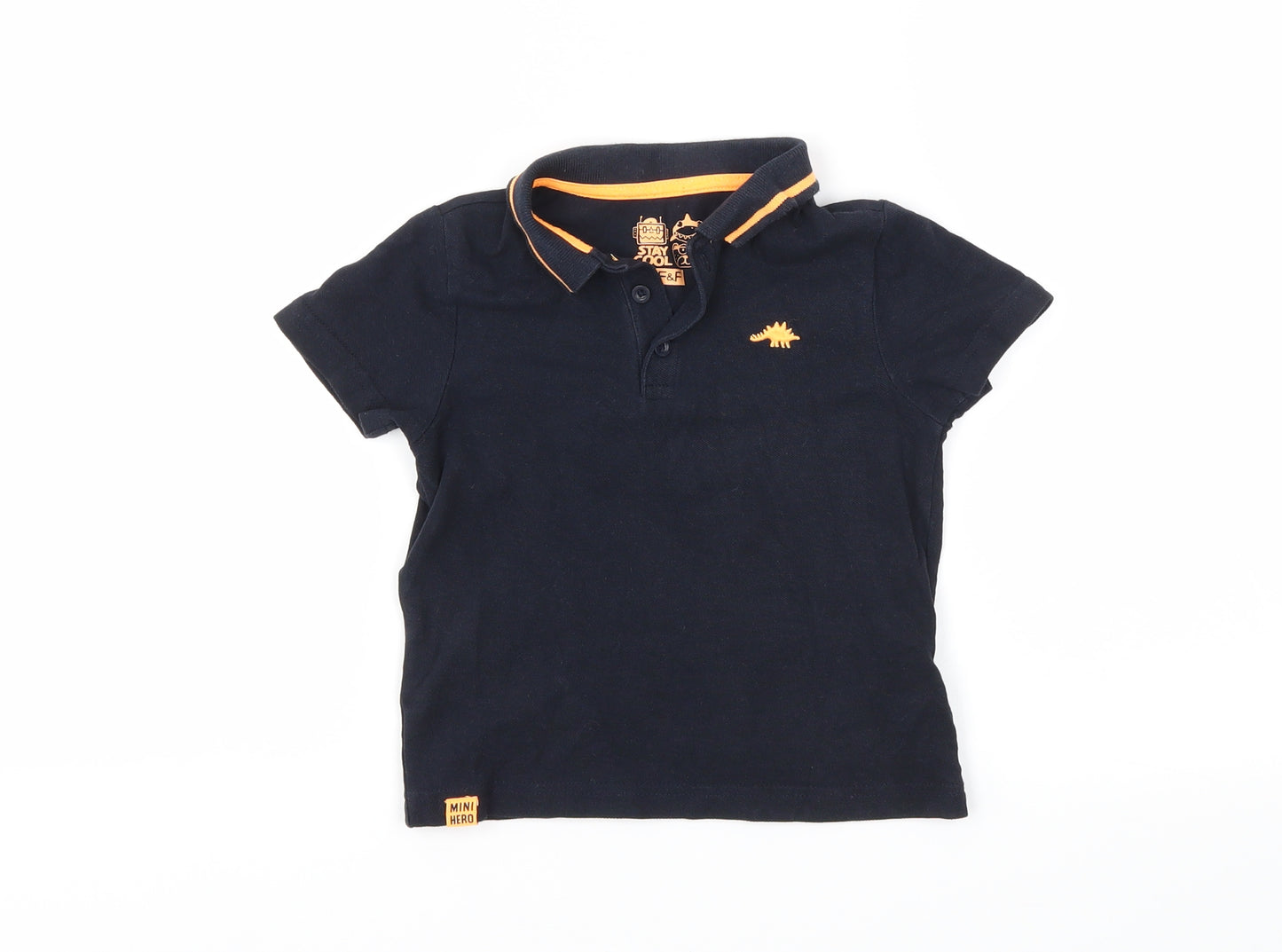 F&F Boys Black   Basic Polo Size 2 Years
