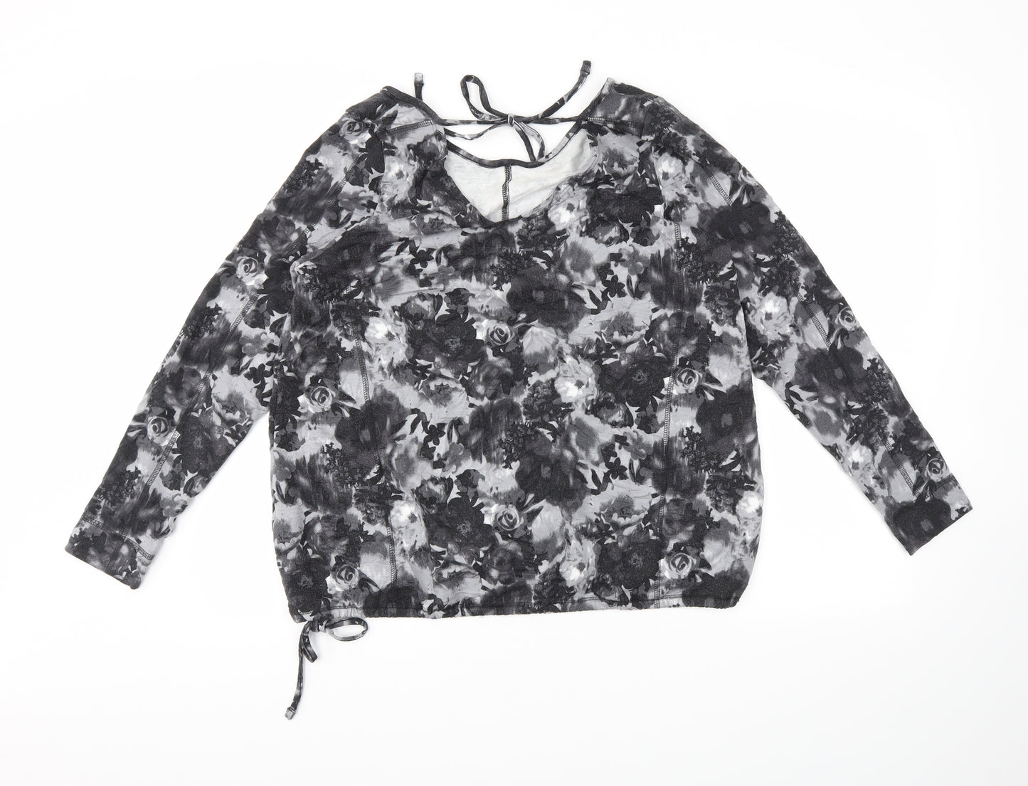 NEXT Womens Grey Floral  Basic Blouse Size 14