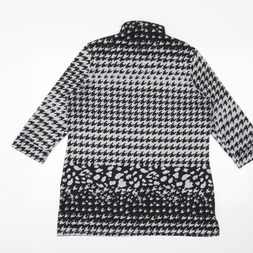 Papaya Womens Grey Houndstooth  Tunic Jumper Size 18