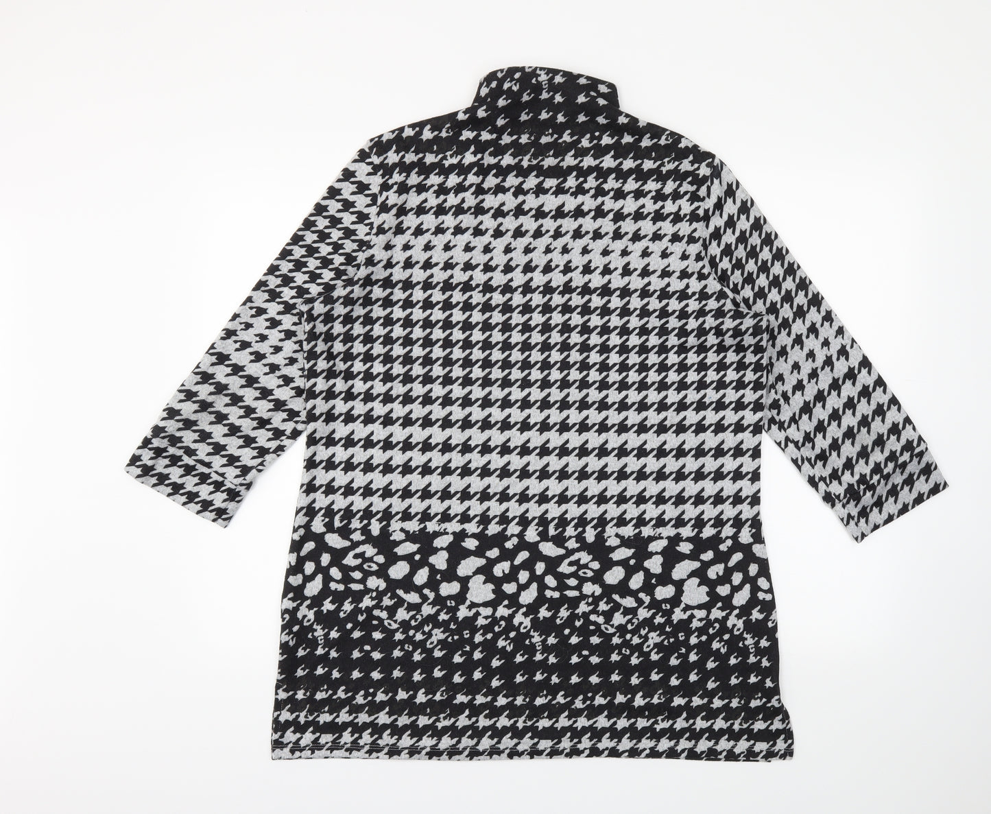 Papaya Womens Grey Houndstooth  Tunic Jumper Size 18