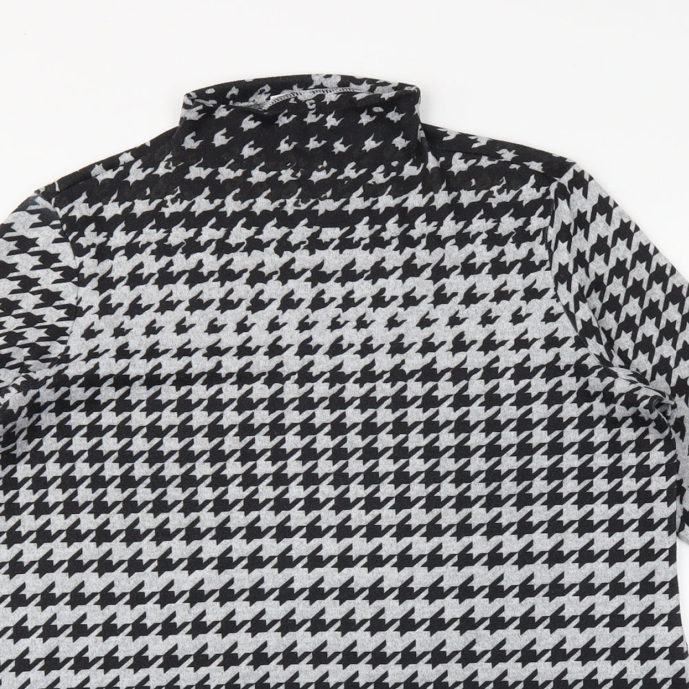 Papaya Womens Grey Houndstooth  Tunic Jumper Size 18