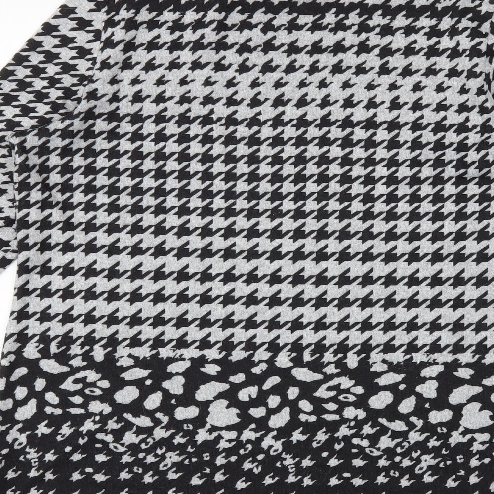 Papaya Womens Grey Houndstooth  Tunic Jumper Size 18