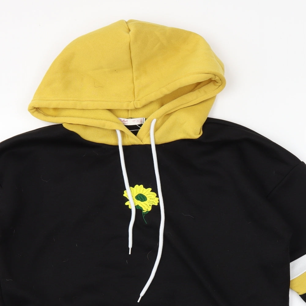 ROMWE Womens Black   Pullover Hoodie Size L