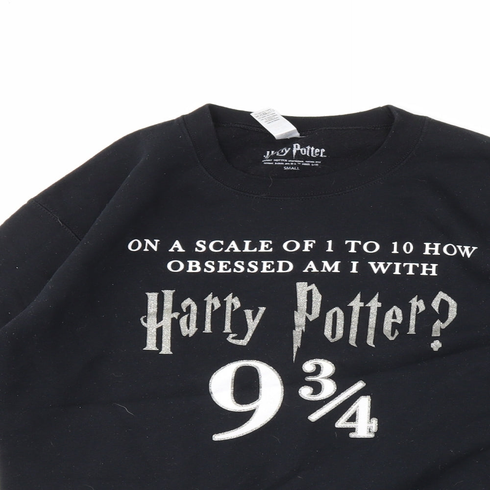 Harry Potter Womens Black   Pullover Sweatshirt Size S