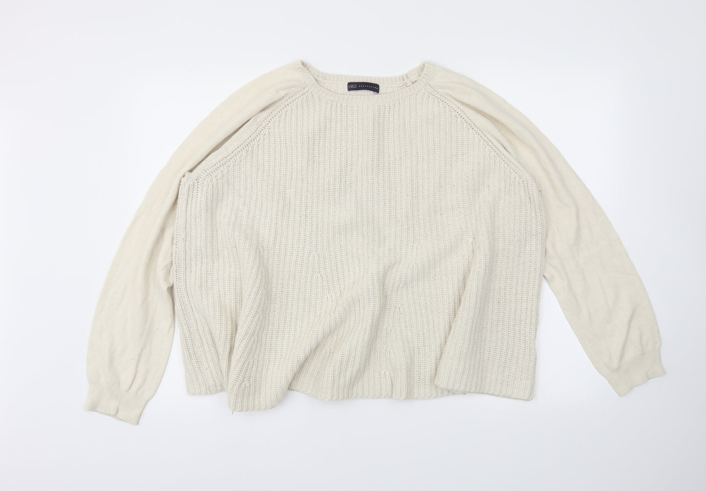 M&S Womens Ivory   Pullover Jumper Size 20