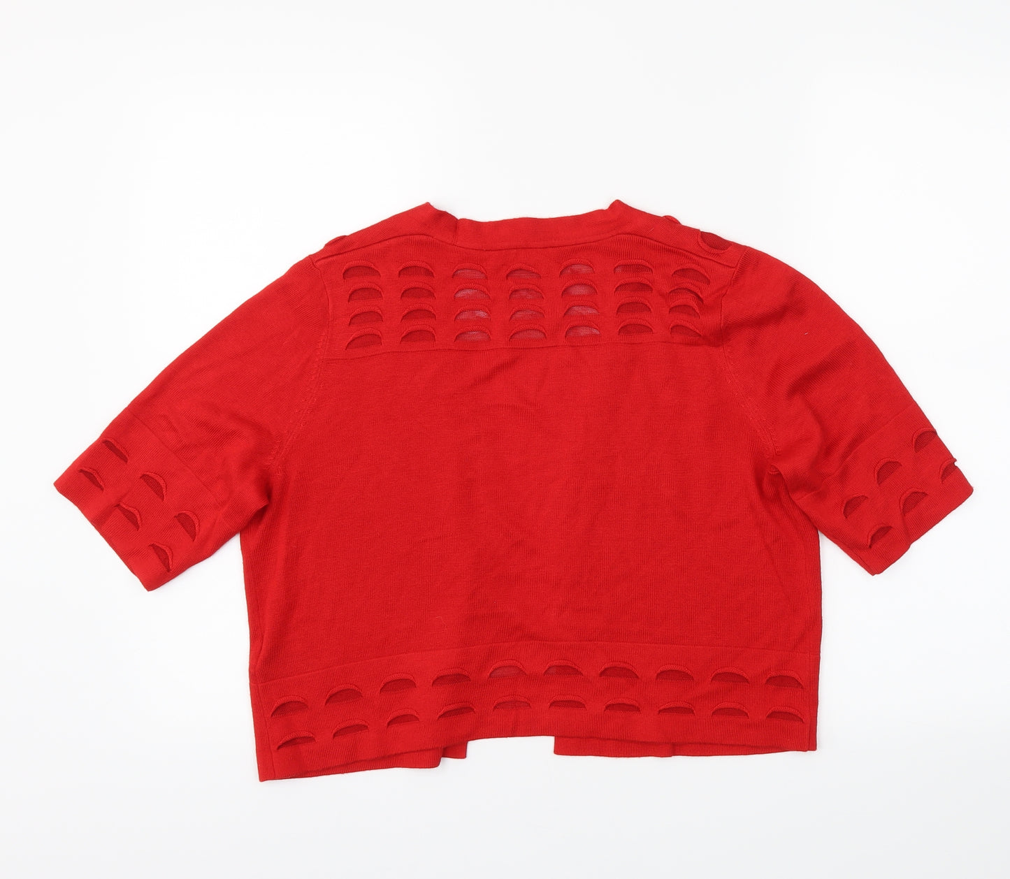 M&S Womens Red   Shrug Jumper Size 14