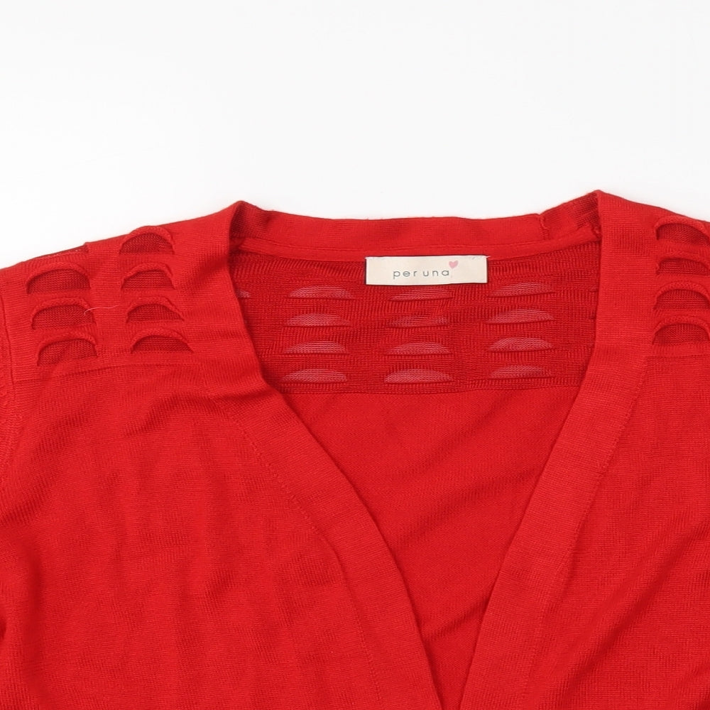 M&S Womens Red   Shrug Jumper Size 14