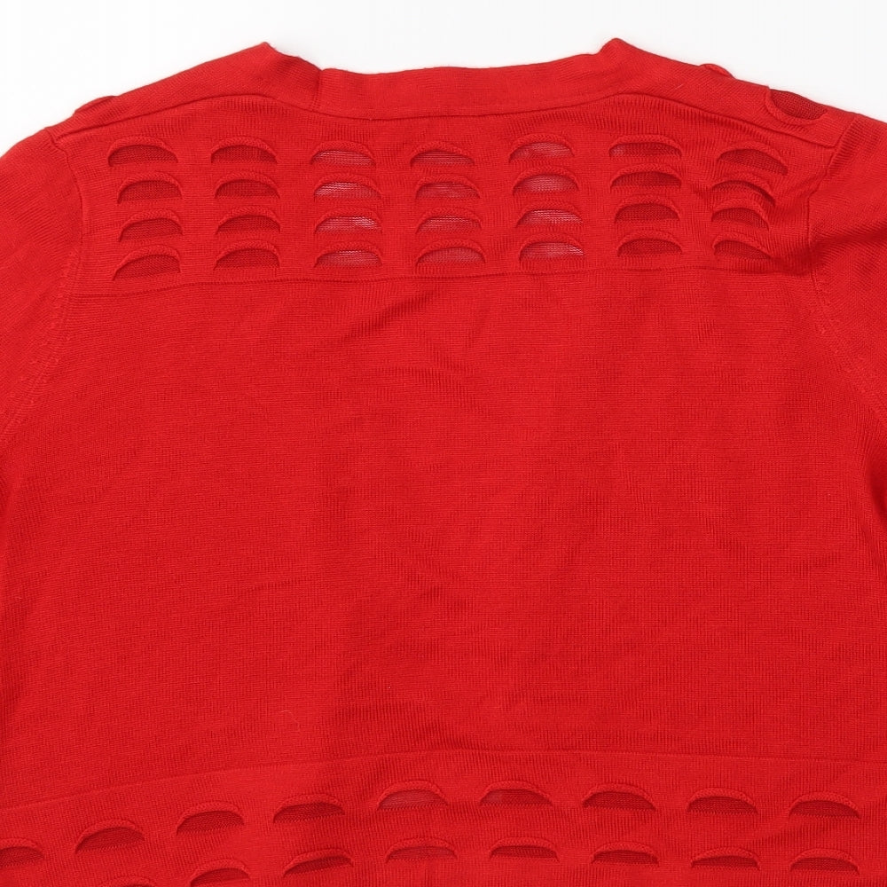 M&S Womens Red   Shrug Jumper Size 14