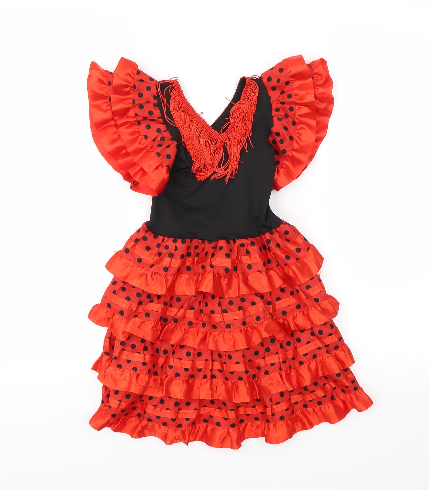 Preworn Girls Red Polka Dot  Ball Gown  Size 2 Years