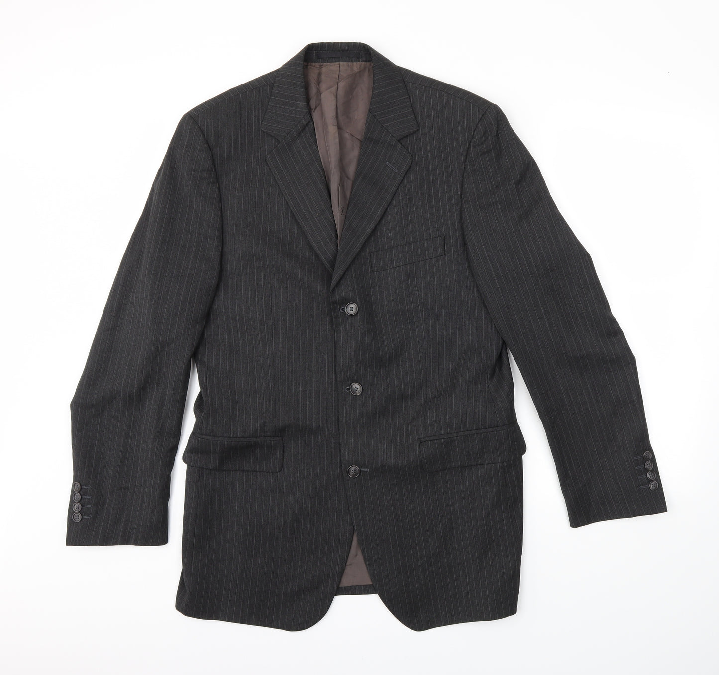 Yves Saint Laurent Mens Black Striped  Jacket Blazer Size XL